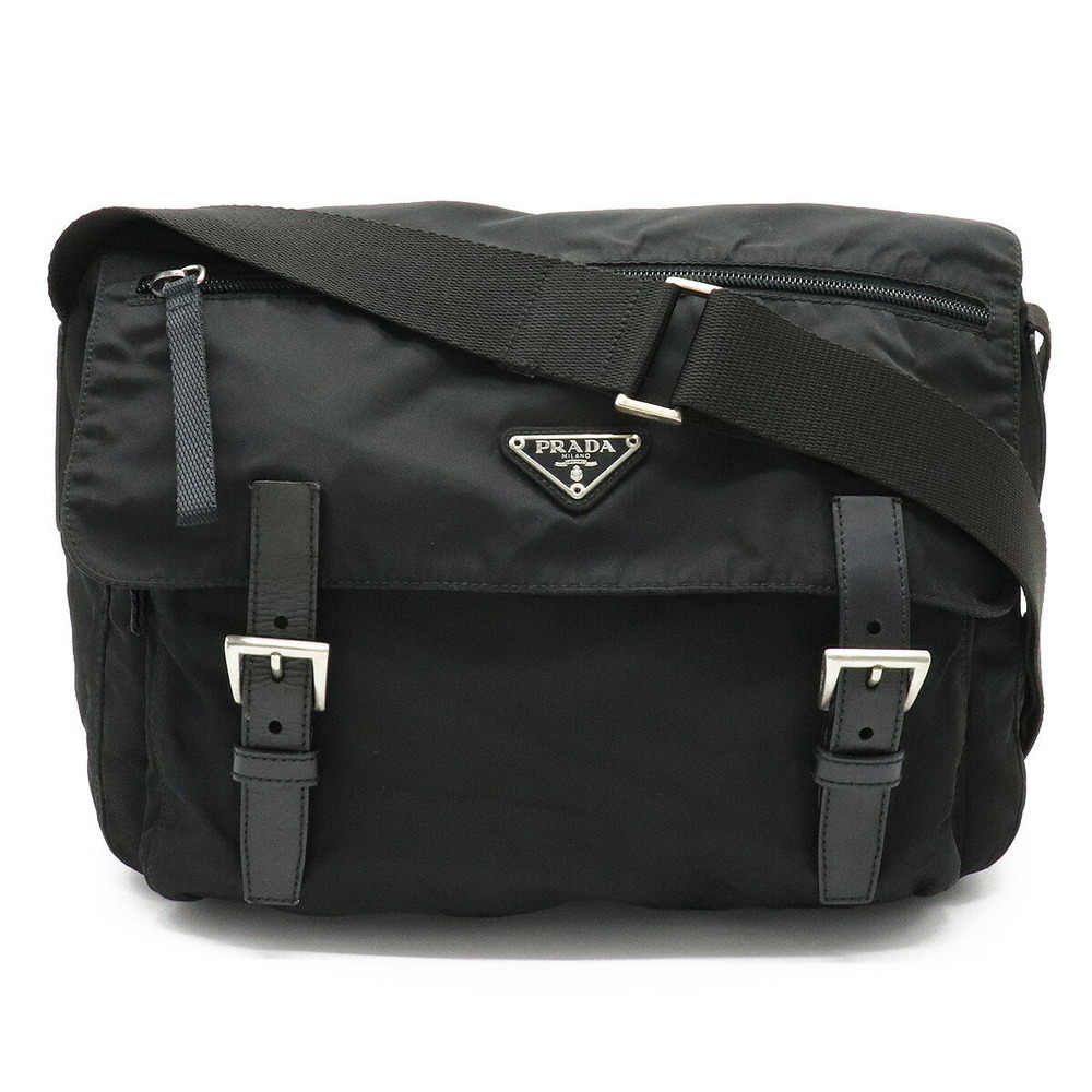 Prada Tessuto Crossbody Bag Leather NERO Black
